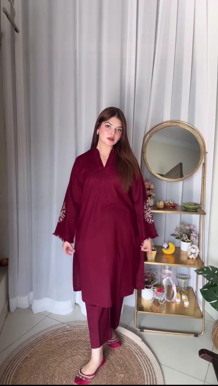 MIRHA EMB CO-ORD SET STITCHED FOR GIRLS