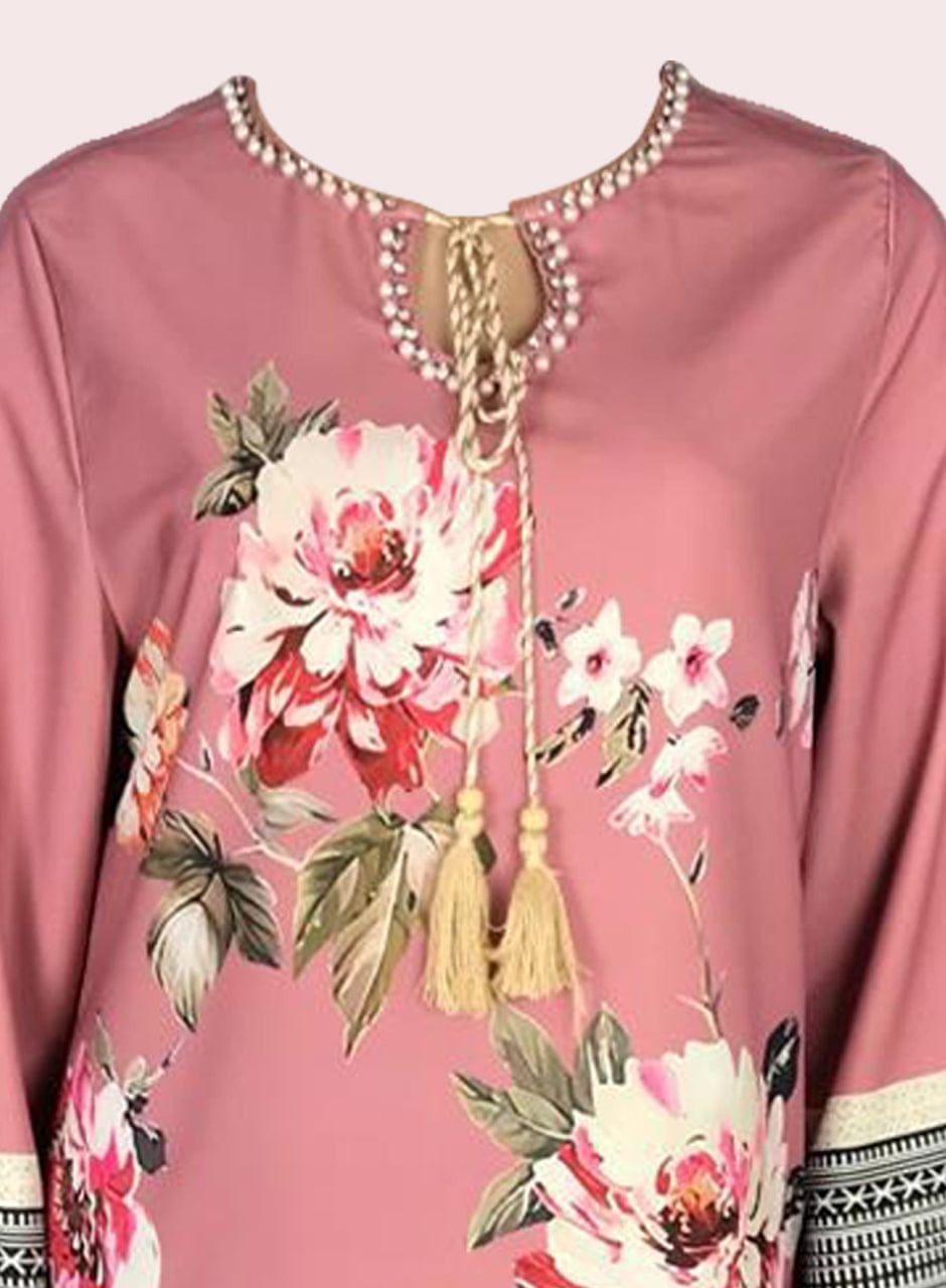 PINK FLORAL CO-ORD SET STITCHED FOR GIRLS