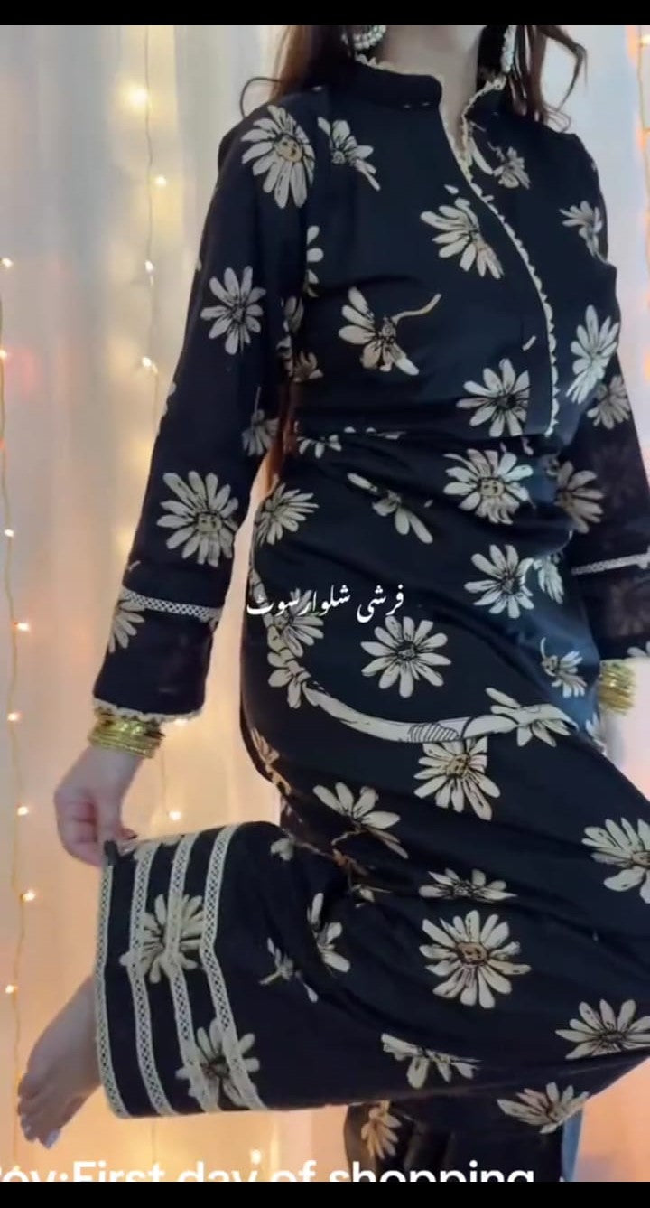 BLACK ELEGANT (FARSHI SHALWAR) 3PC STITCHED