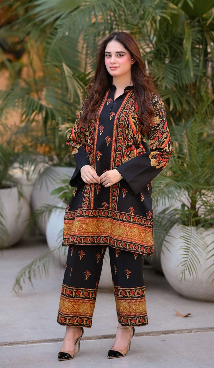 BLACK CO-ORD SET  STITCHED FOR GIRLS