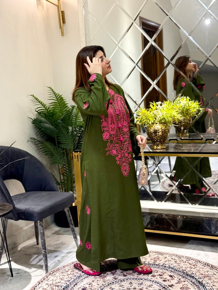 OMAL EMB CO-ORD SET STITCHED FOR GIRLS