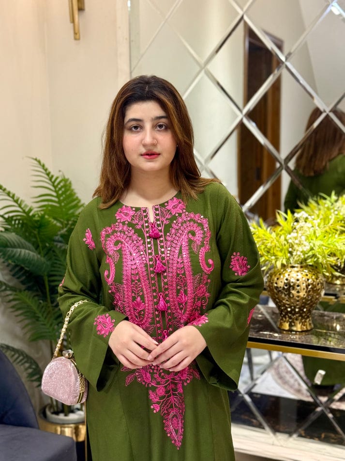 OMAL EMB CO-ORD SET STITCHED FOR GIRLS