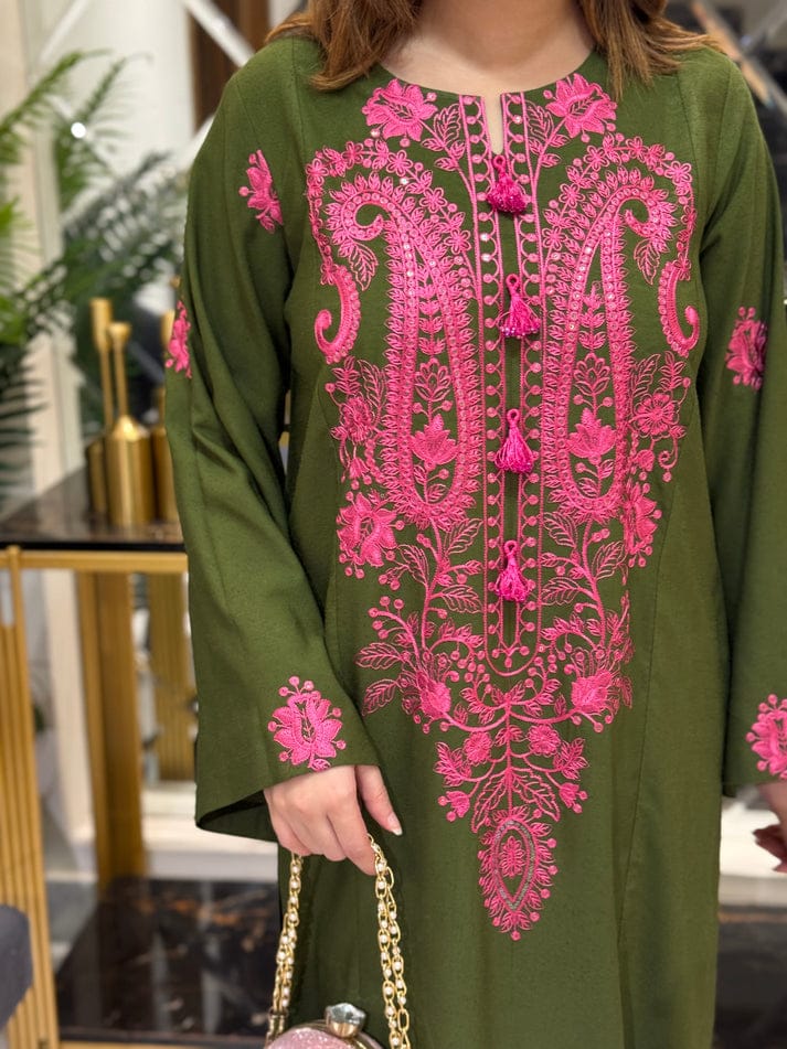 OMAL EMB CO-ORD SET STITCHED FOR GIRLS