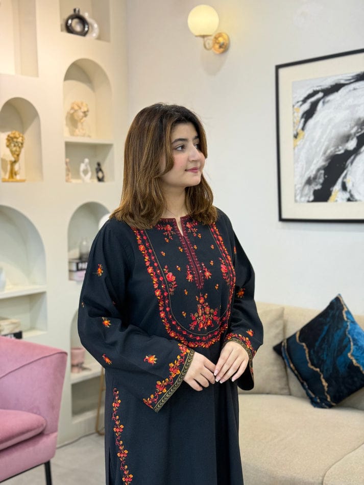 BLACK HOOR LONG LENGTH CO-ORD SET STITCHED FOR GIRLS