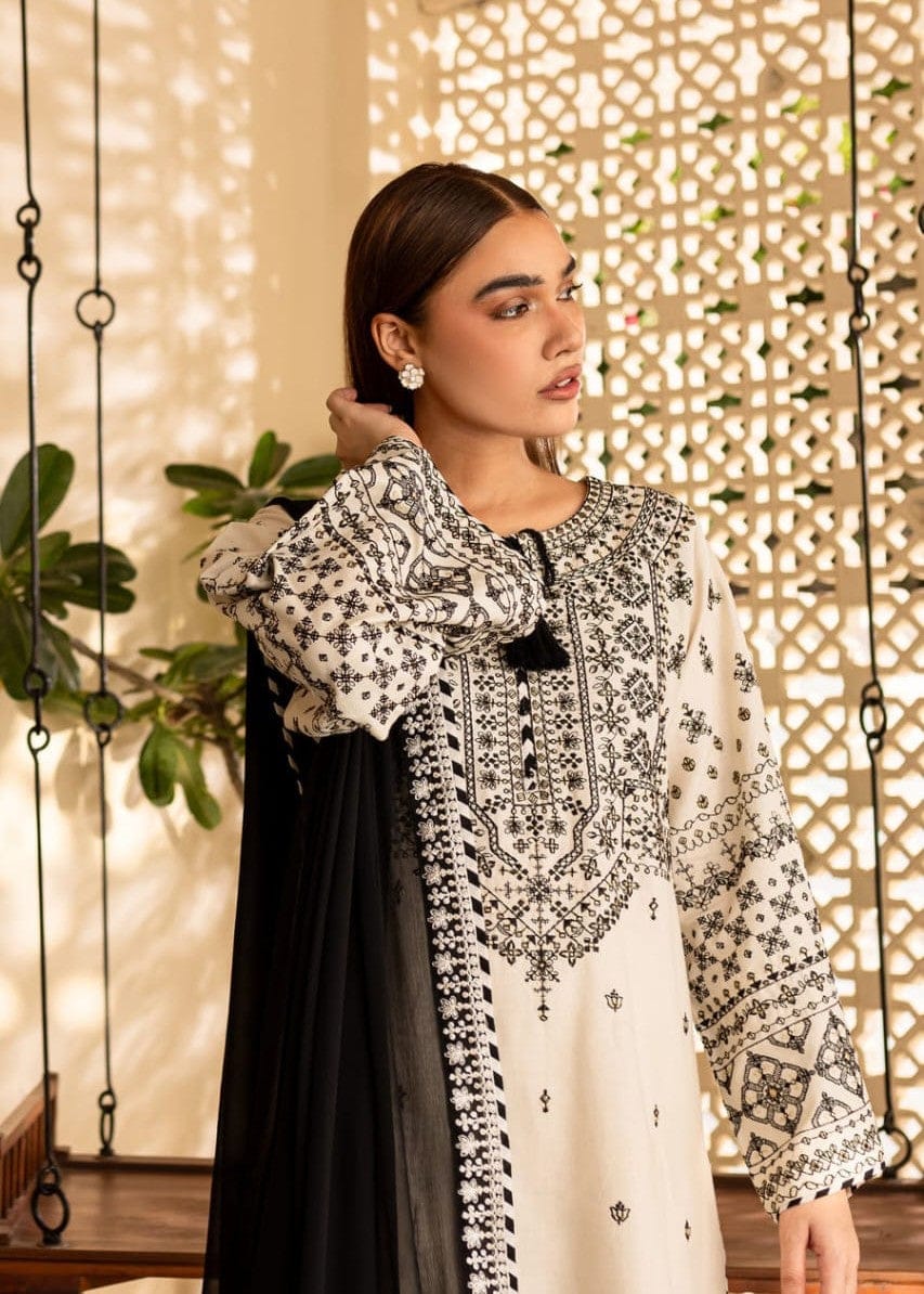 Elegant 3-Piece Cotton Embroidered Stitch Suit