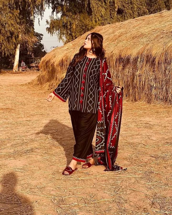AJRAK DIGITAL PRINT 3PC STITCHED FOR GIRLS